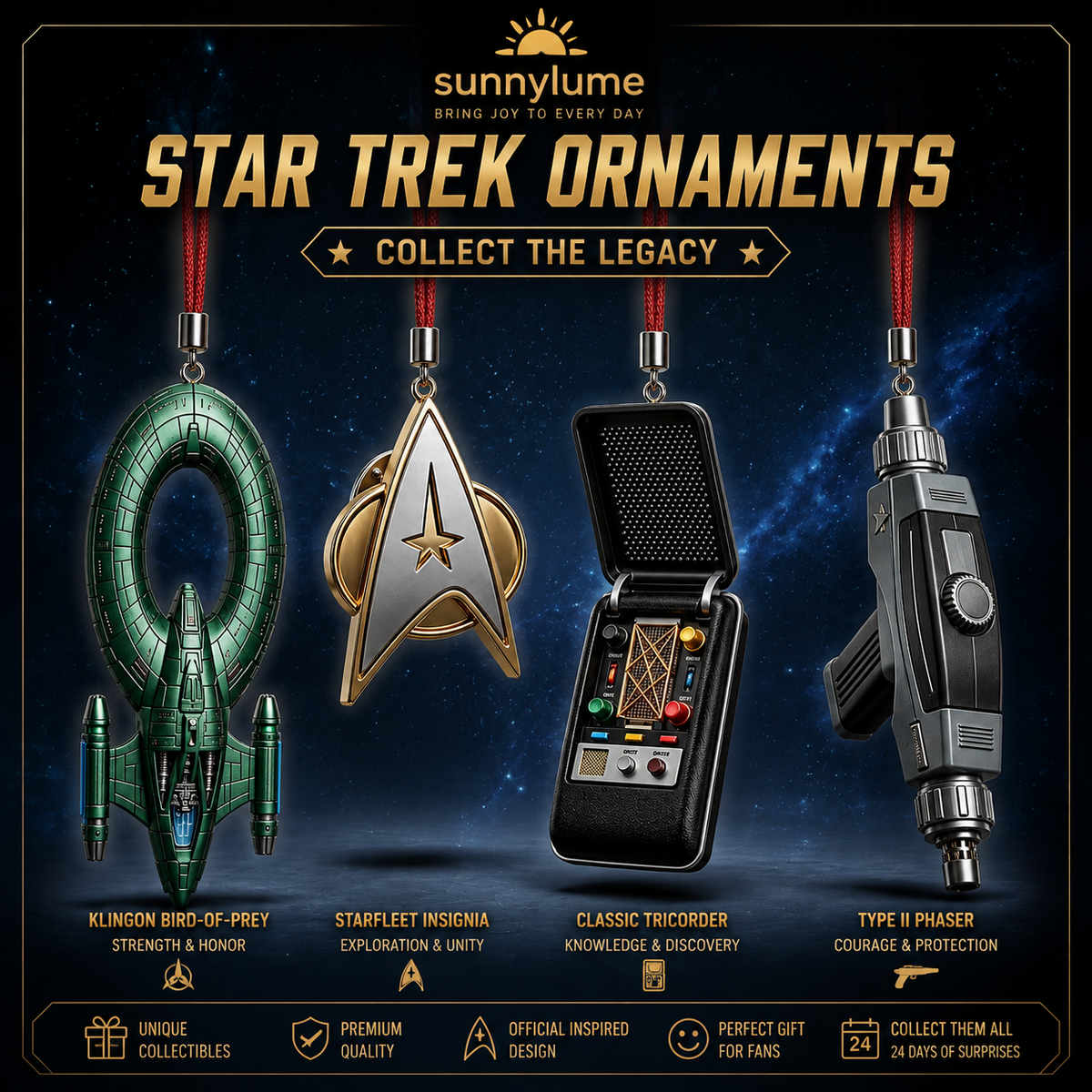 🎄 Star Trek 60th Anniversary 2026 Christmas Advent Calendar – 24 Days of Exclusive Collectible Surprises-Huihui