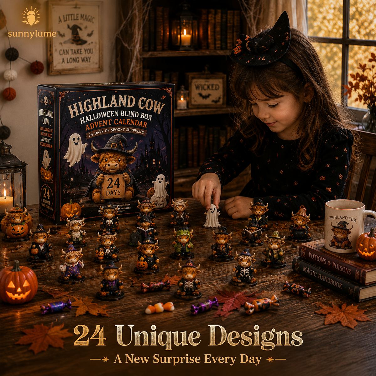 🔥🎃 Limited Edition 2026 Highland Cow Halloween Mystery Advent Calendar – 24 Days of Spooky Surprises-Huihui