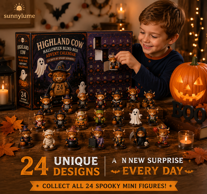 🔥🎃 Limited Edition 2026 Highland Cow Halloween Mystery Advent Calendar – 24 Days of Spooky Surprises-Huihui