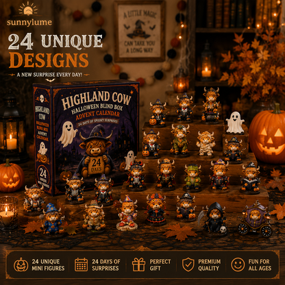 🔥🎃 Limited Edition 2026 Highland Cow Halloween Mystery Advent Calendar – 24 Days of Spooky Surprises-Huihui