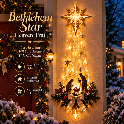 🎄 Christmas Special Offer 🎁 90% OFF ✝️ Bethlehem Star of Faith™ – Lighted Nativity Wall Decor