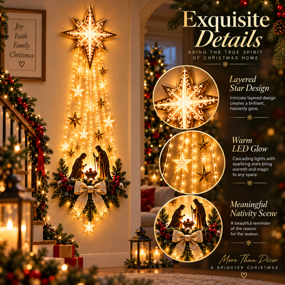🎄 Christmas Special Offer 🎁 90% OFF ✝️ Bethlehem Star of Faith™ – Lighted Nativity Wall Decor