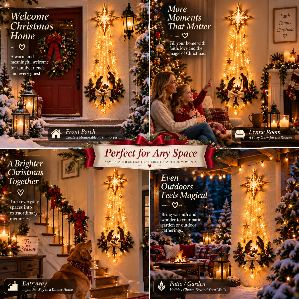 🎄 Christmas Special Offer 🎁 90% OFF ✝️ Bethlehem Star of Faith™ – Lighted Nativity Wall Decor