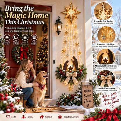 🎄 Christmas Special Offer 🎁 90% OFF ✝️ Bethlehem Star of Faith™ – Lighted Nativity Wall Decor