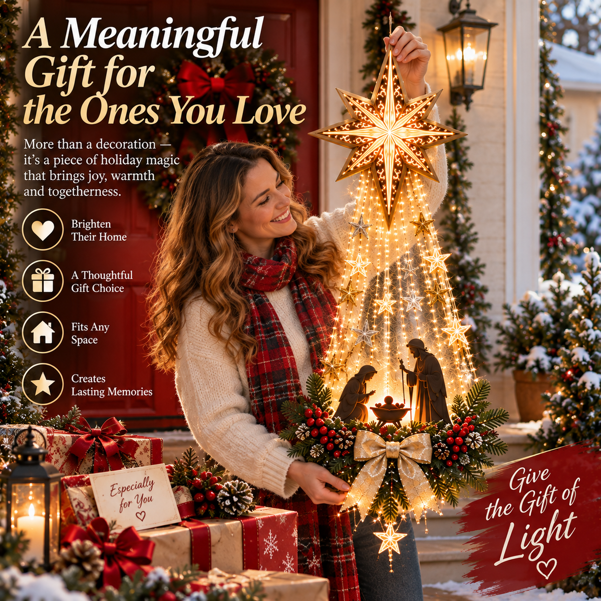 🎄 Christmas Special Offer 🎁 90% OFF ✝️ Bethlehem Star of Faith™ – Lighted Nativity Wall Decor